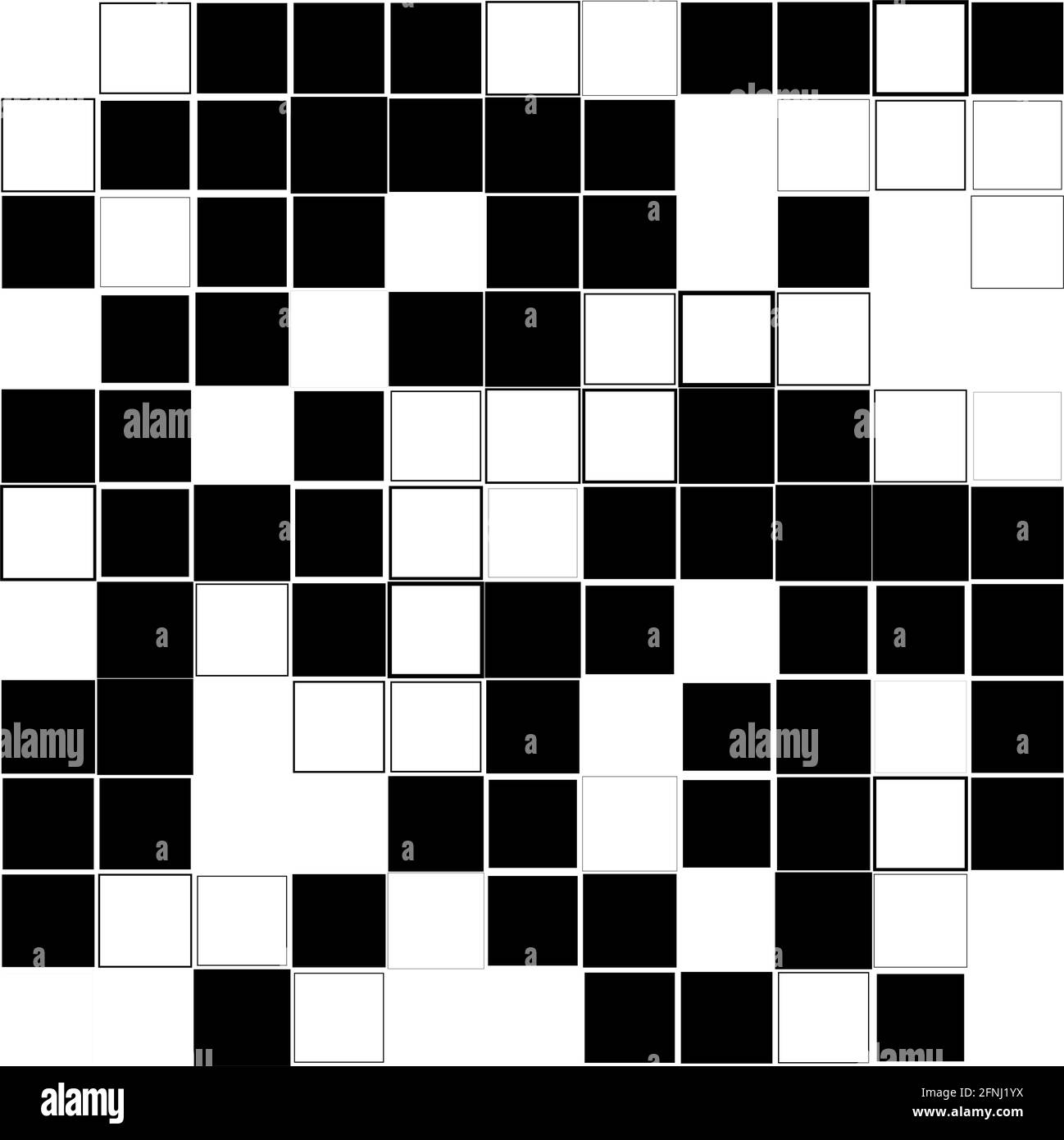Motivo di tessere mosaico quadrate casuali in bianco e nero – illustrazione vettoriale di Stock, grafica clip-art Illustrazione Vettoriale