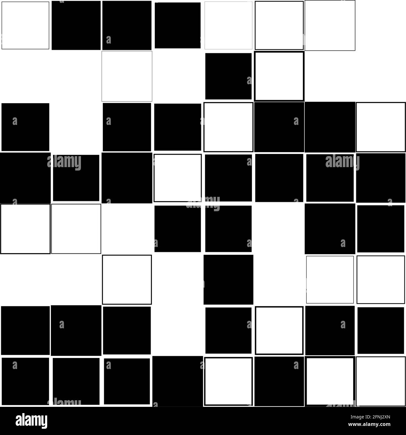 Motivo di tessere mosaico quadrate casuali in bianco e nero – illustrazione vettoriale di Stock, grafica clip-art Illustrazione Vettoriale