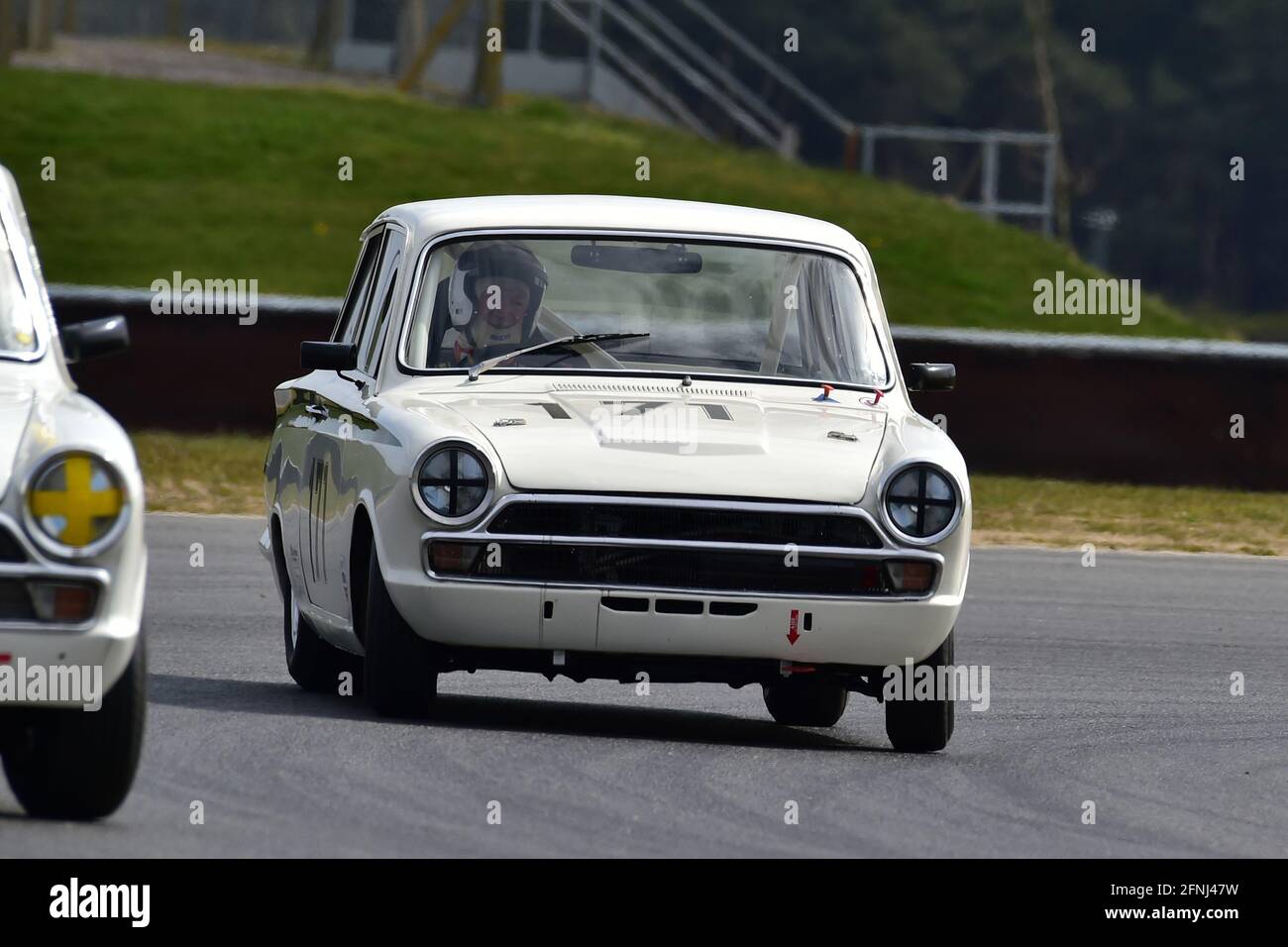 Alan Ross-Jones, Ford Lotus Cortina, Historic Touring Car Championship, Historic Sports Car Club, HSCC, Jim Russell Trophy Meeting, aprile 2021, Snette Foto Stock