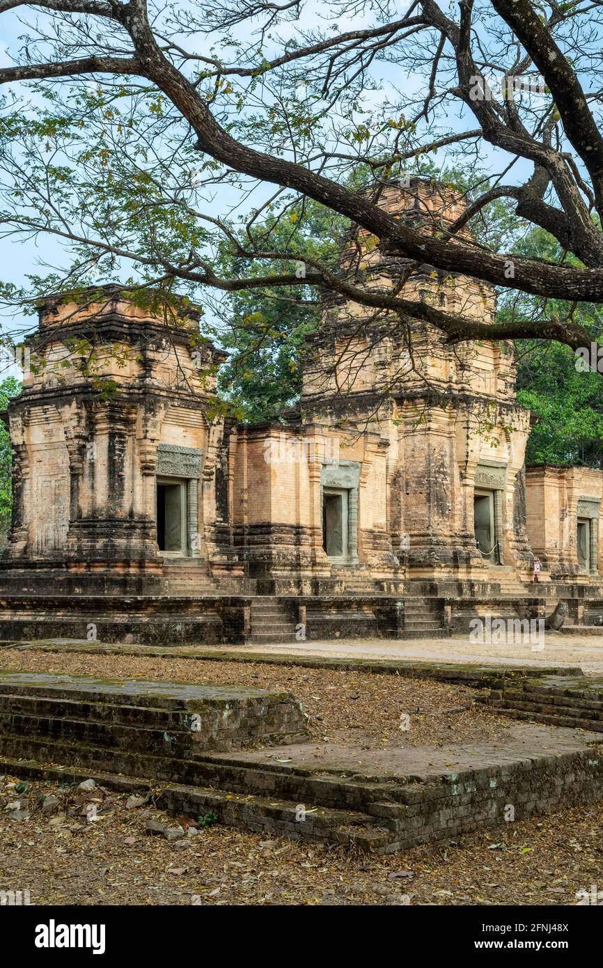 Prasat Kravan Temple, Parco Archeologico di Angkor, Siem Reap, Cambogia Foto Stock