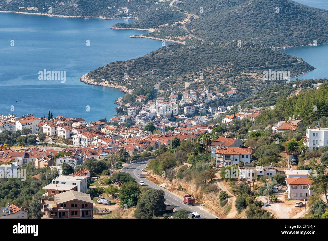 Bellissima cittadina mediterranea Kas in Turchia. Foto Stock