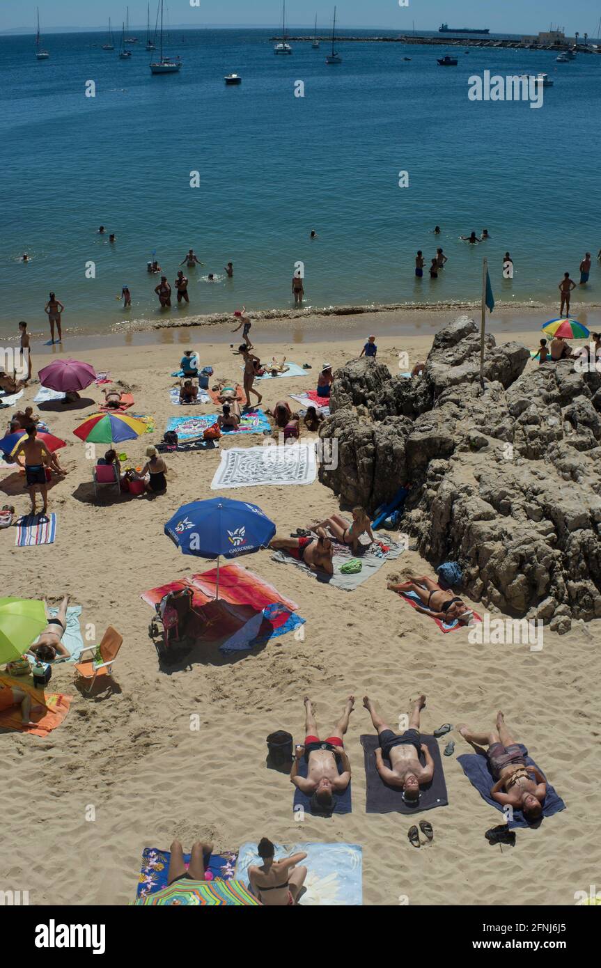 Praia da Rainha, Cascais, n. Lissabon, Portogallo Foto Stock