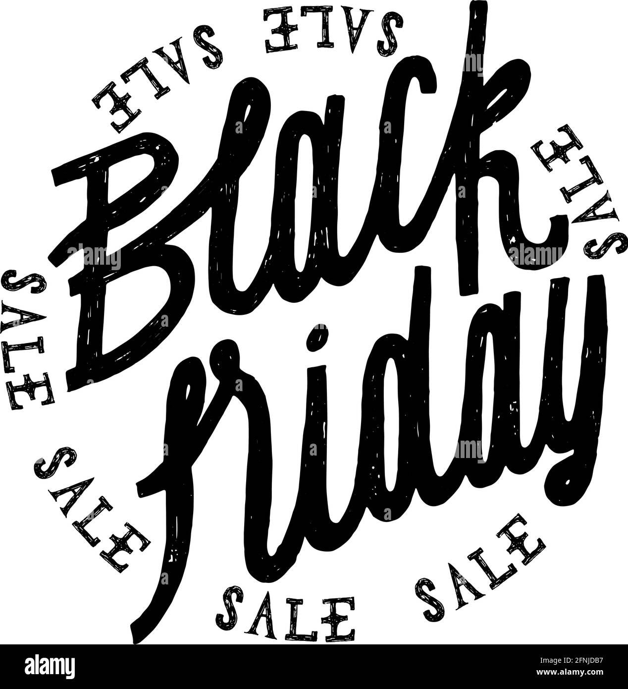 black friday vintage etichetta fatta a mano. stampa vettoriale. Illustrazione Vettoriale