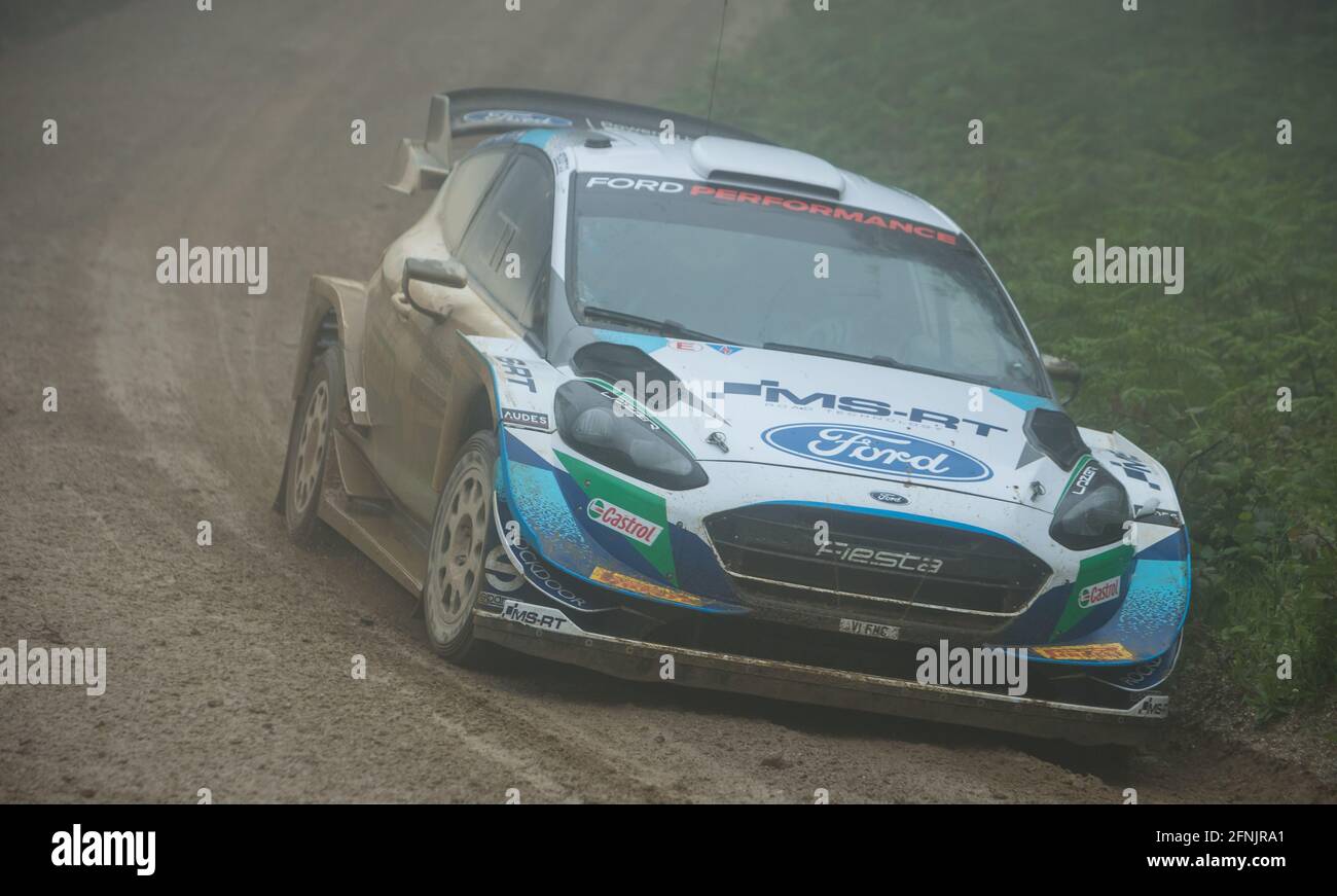Seixoso, Portogallo - 15 maggio 2021: Adrien FORMAUX (fra), Renaud JAMOUL (bel), M-SPORT FORD WORLD RALLY TEAM, FORD FIESTA WRC, azione durante una giornata di test Foto Stock
