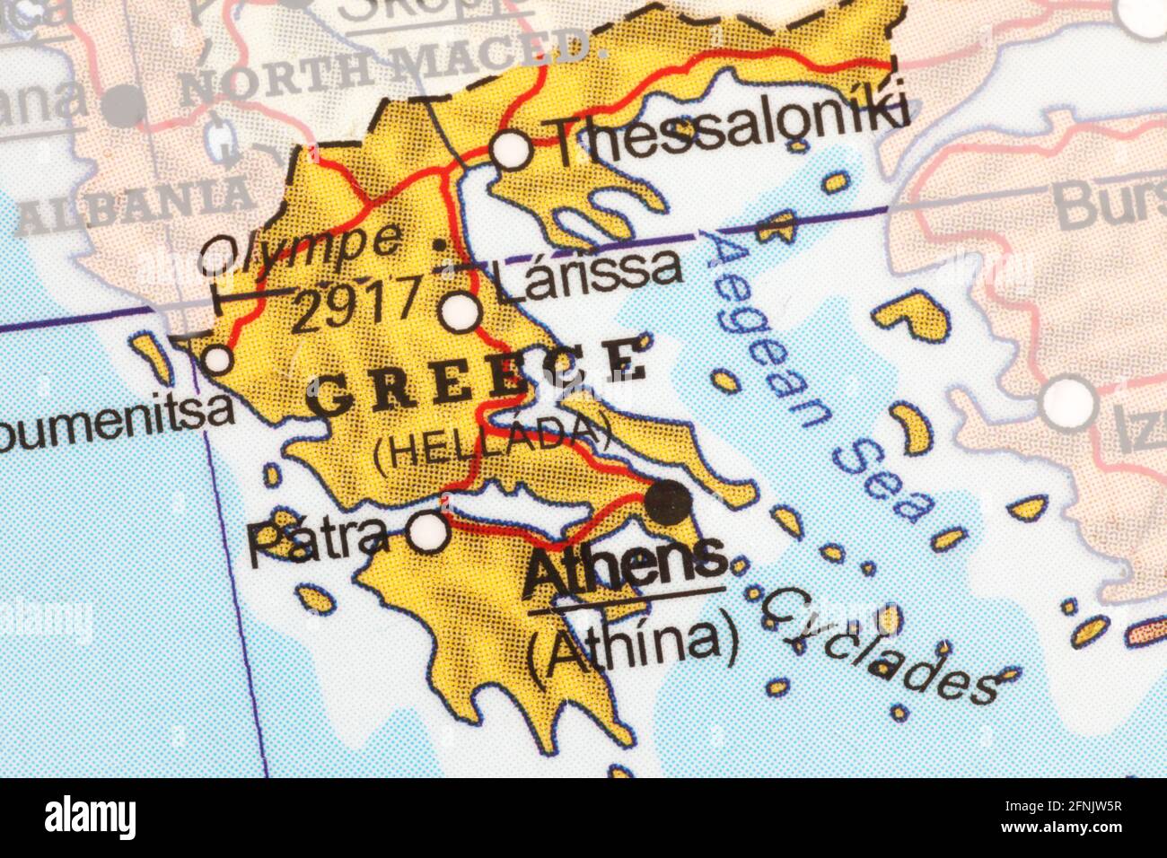 Mappa della Grecia evidenziata dal profilo Foto Stock