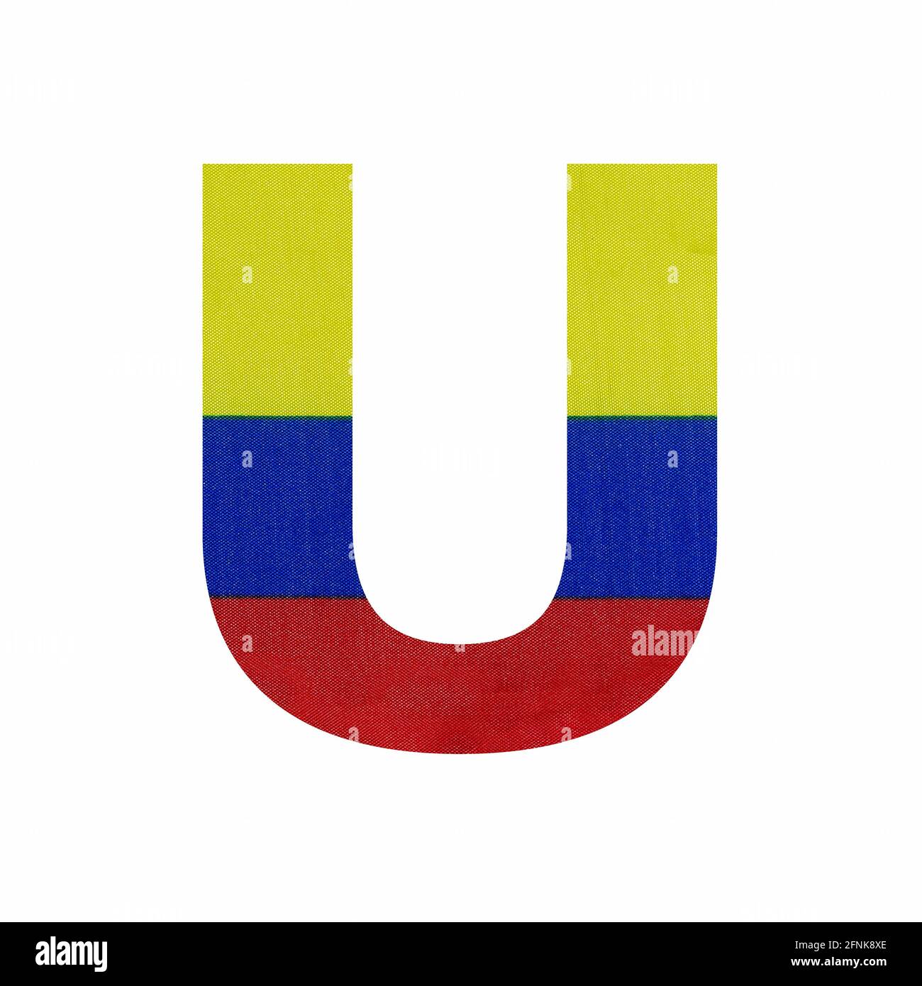 Lettera U maiuscola - colori della bandiera della Colombia Foto stock -  Alamy