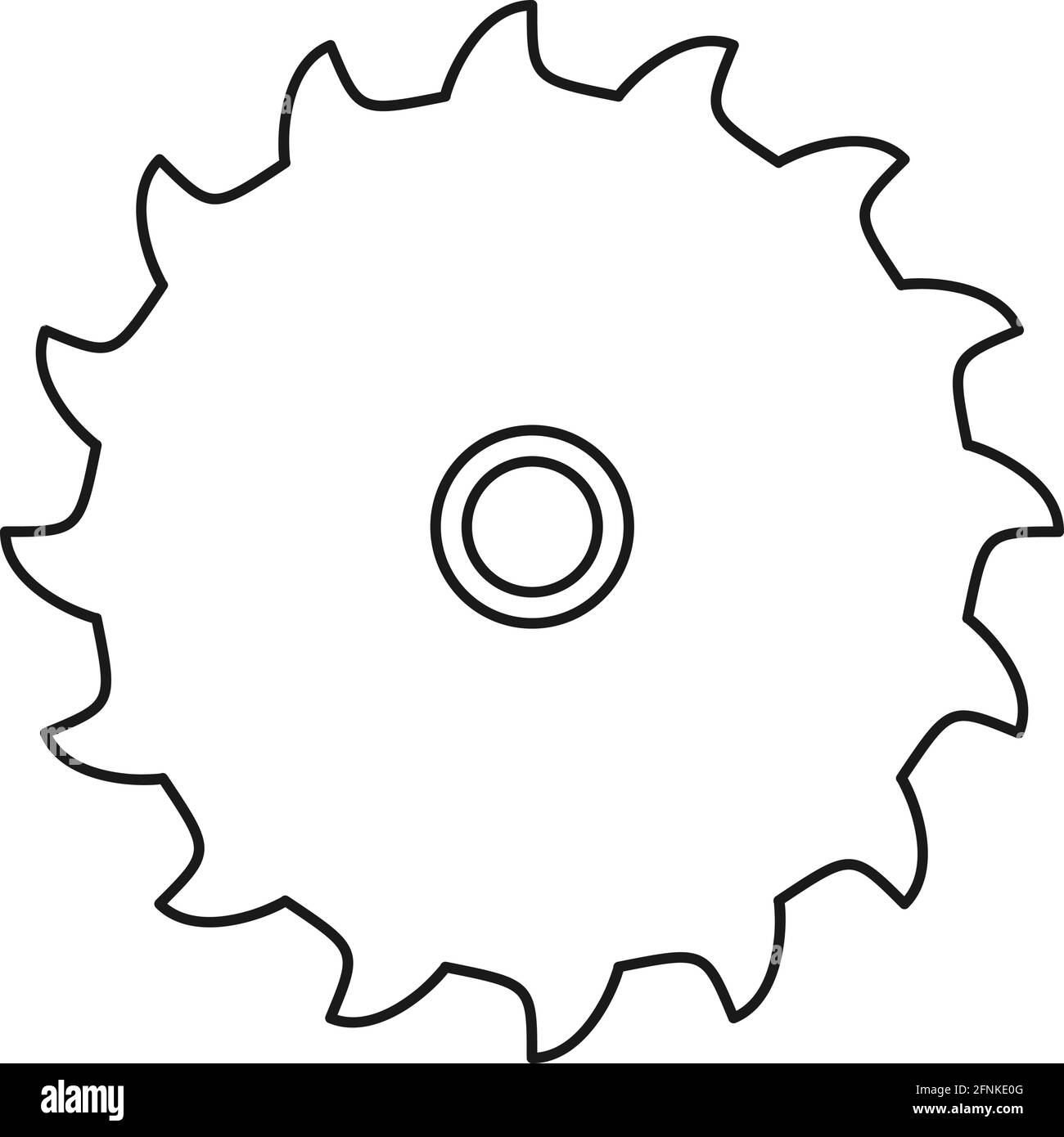 Lama per sega circolare o lama per sega da tavolo per utensili elettrici in icona vettore Illustrazione Vettoriale