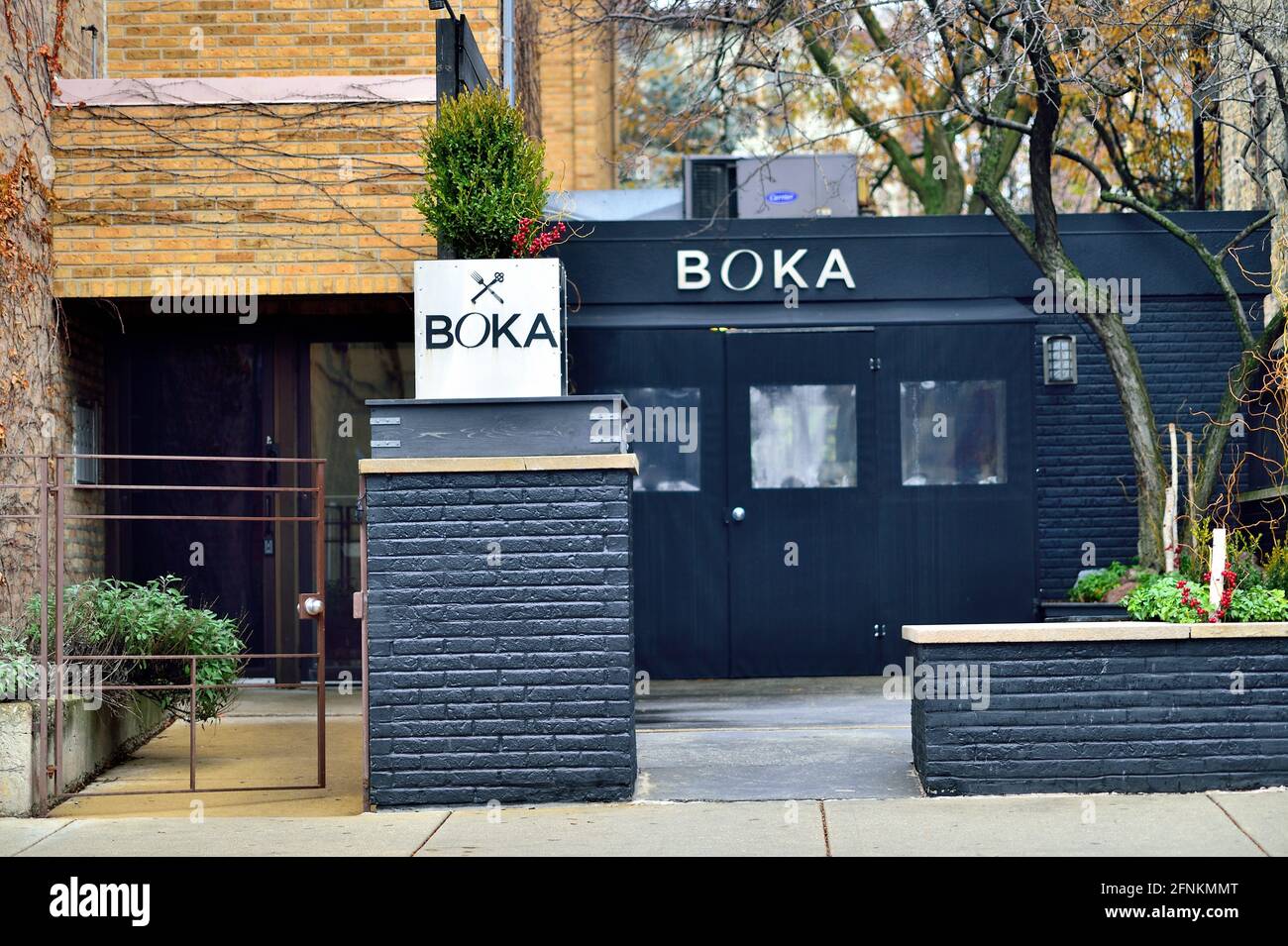 Chicago, Illinois, Stati Uniti. Il ristorante Boka a Chicago, nel quartiere di Lincon Park su Halsted Street. Foto Stock Chicago, Illinois, Stati Uniti. Il ristorante Boka a Chicago, nel quartiere di Lincon Park su Halsted Street. Foto Stock