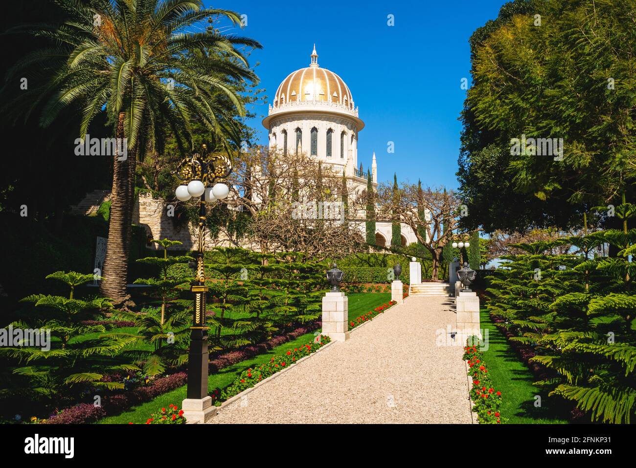 Santuario del bab a Hanging Gardens di Haifa in israele Foto Stock