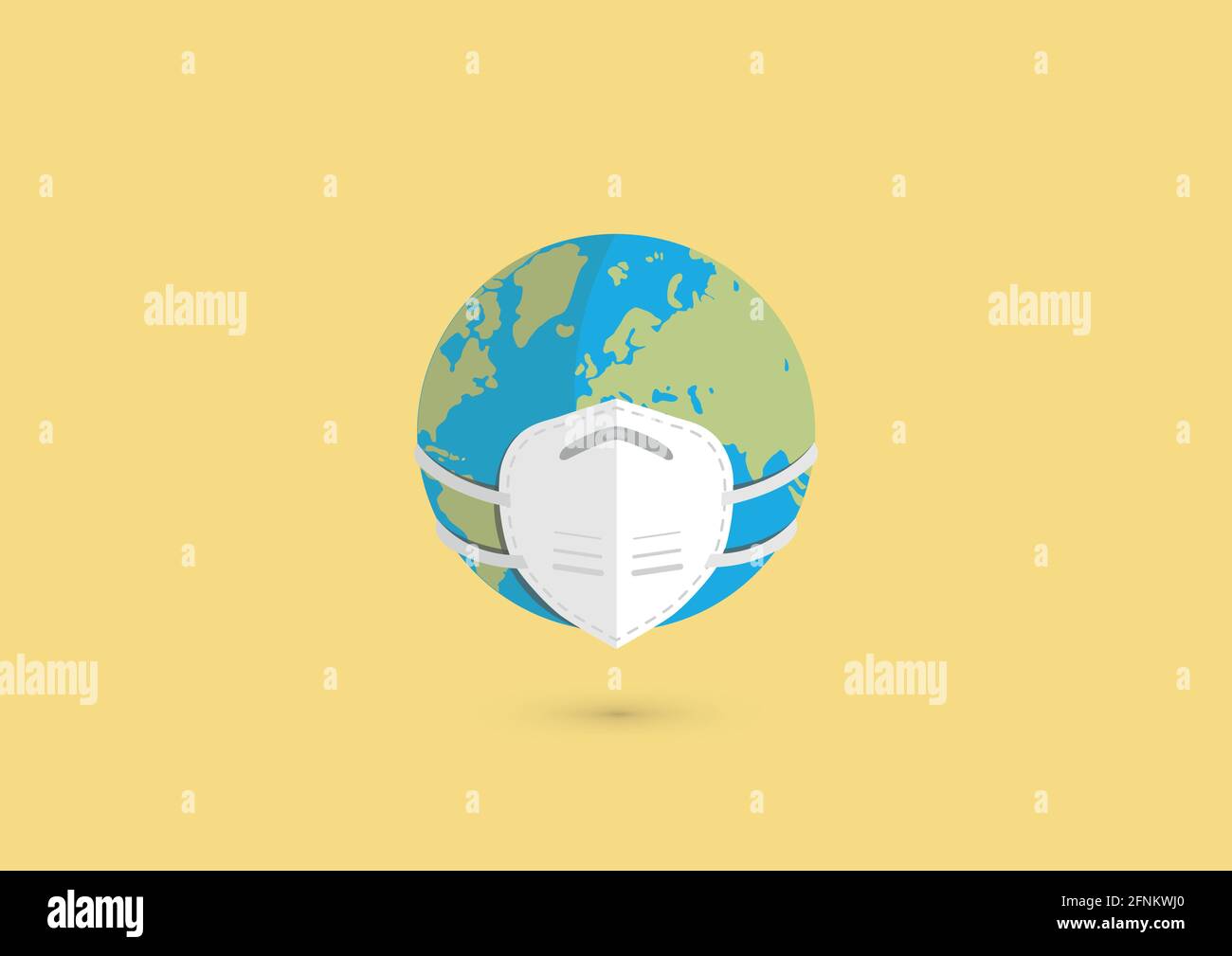 miglior vettore e migliori disegni di tutti i tempi. pianeta indossare una maschera. Illustrazione Vettoriale