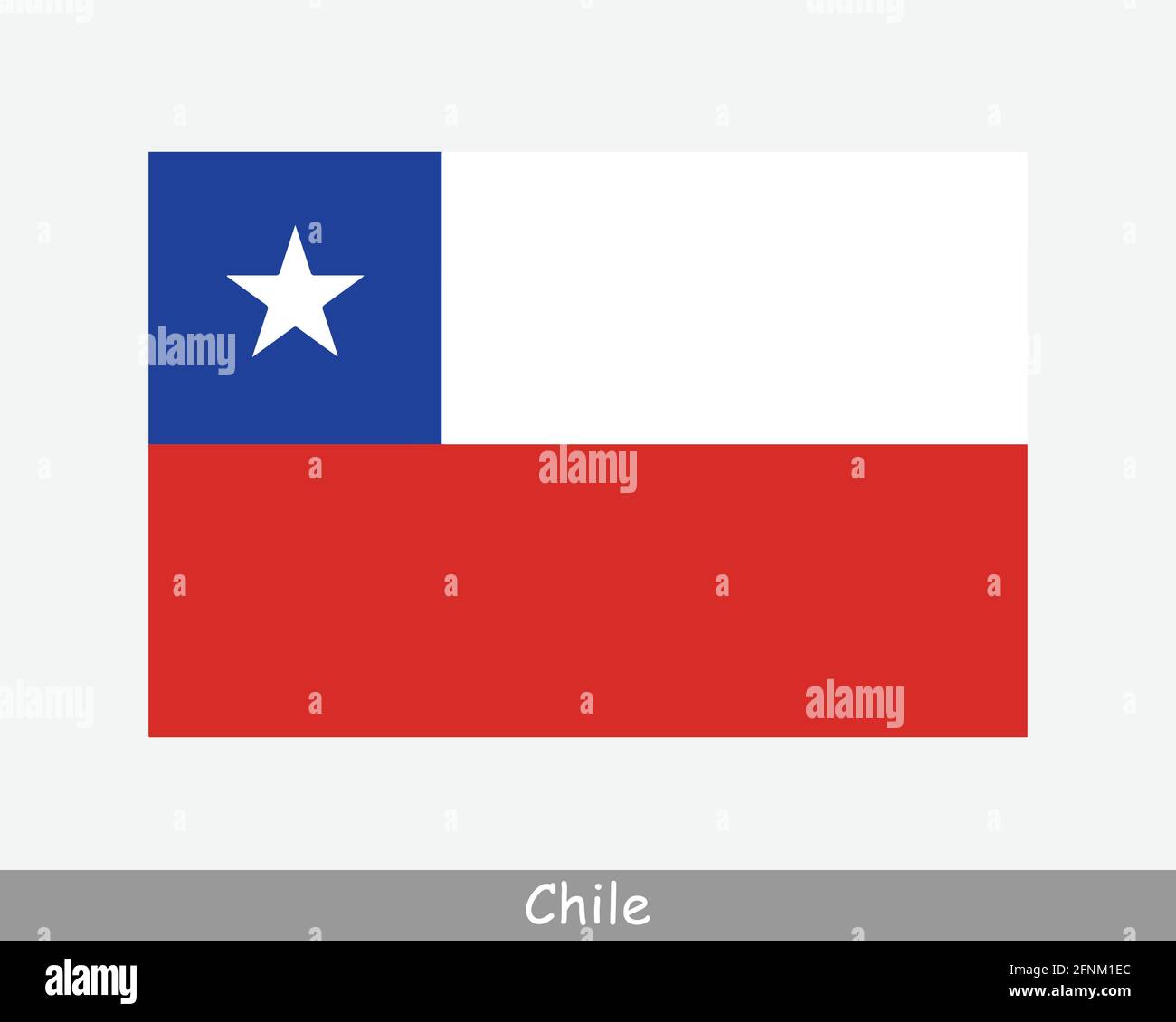 Bandiera nazionale del Cile. Bandiera cilena. Banner dettagliato della Repubblica del Cile. File di taglio dell'illustrazione del vettore EPS Illustrazione Vettoriale