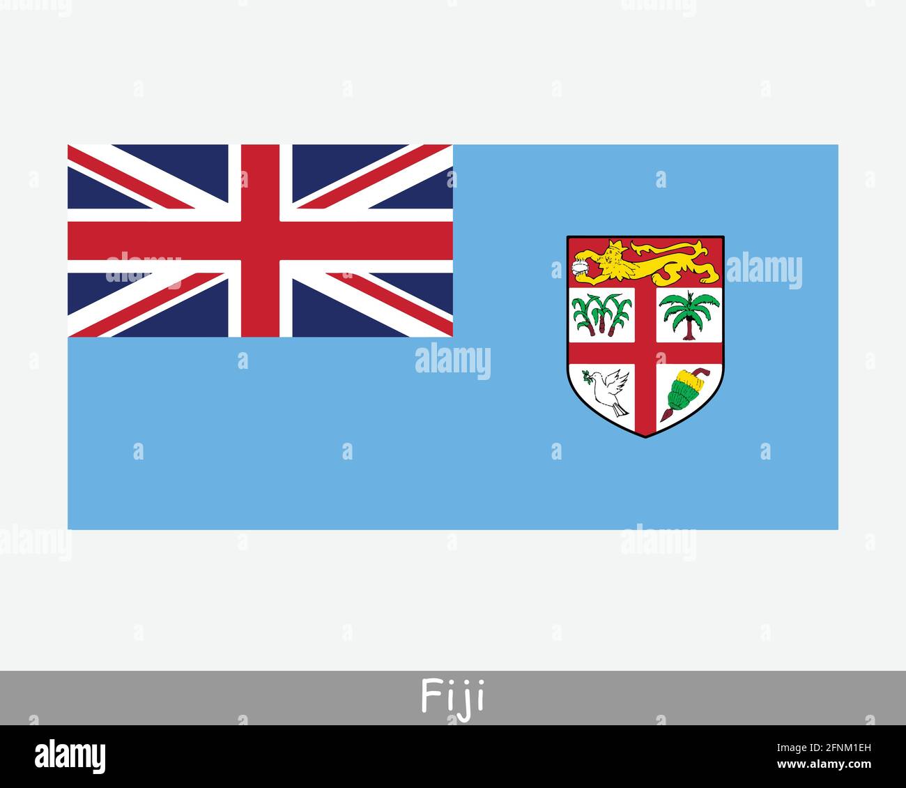 Bandiera Nazionale delle Figi. Bandiera del paese delle Fiji. Bandiera dettagliata della Repubblica delle Fiji. File di illustrazione vettoriale EPS Illustrazione Vettoriale