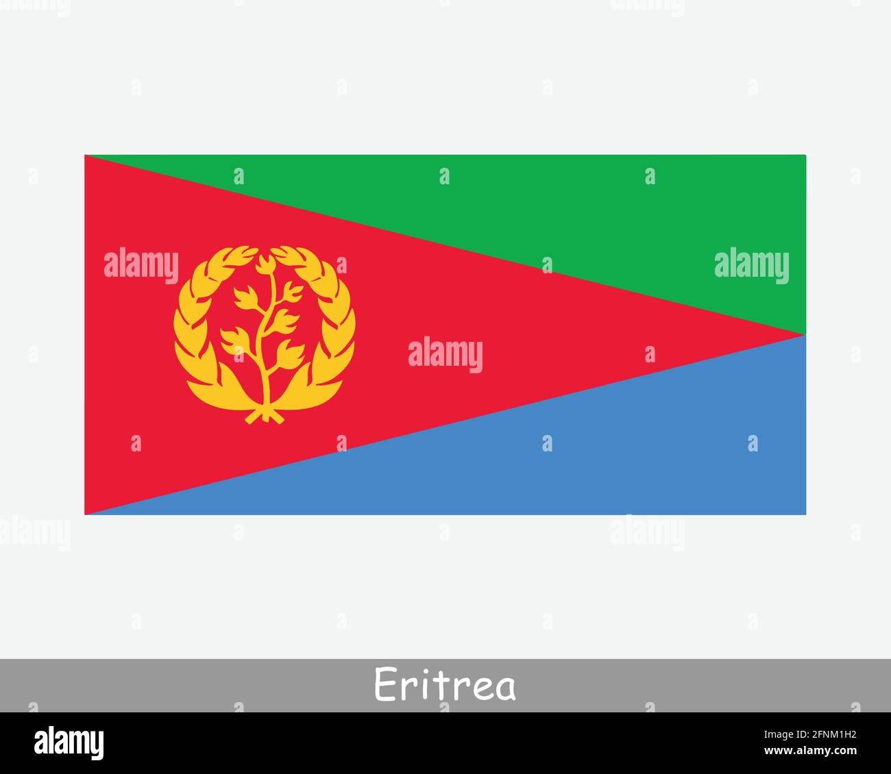 Bandiera nazionale dell'Eritrea. Bandiera paese eritreo. Banner dettagliato sullo stato dell'Eritrea. File di taglio dell'illustrazione del vettore EPS Illustrazione Vettoriale