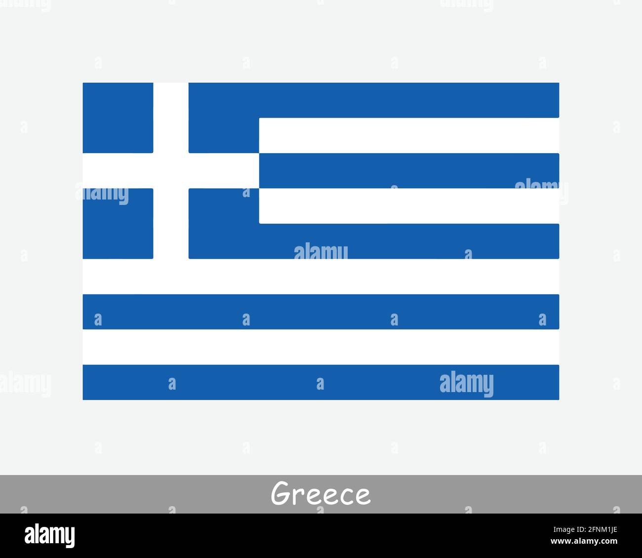 Bandiera nazionale della Grecia. Bandiera greca. Banner dettagliato della Repubblica ellenica. File di taglio dell'illustrazione del vettore EPS Illustrazione Vettoriale