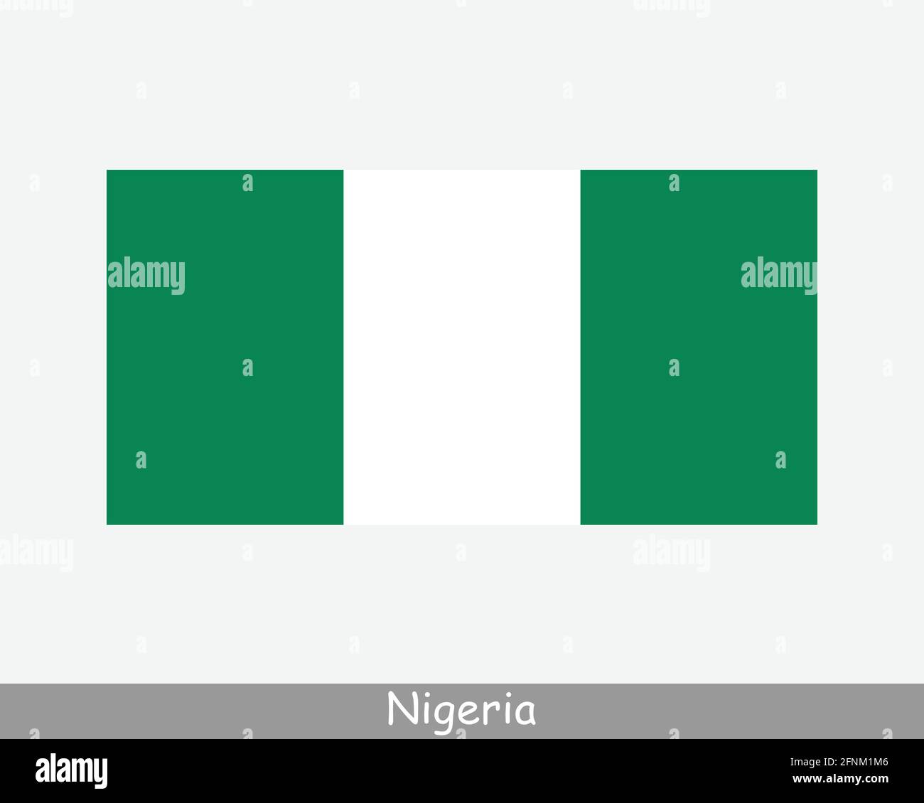 Bandiera nazionale della Nigeria. Bandiera nigeriana. Banner dettagliato della Repubblica federale di Nigeria. File di taglio dell'illustrazione del vettore EPS Illustrazione Vettoriale