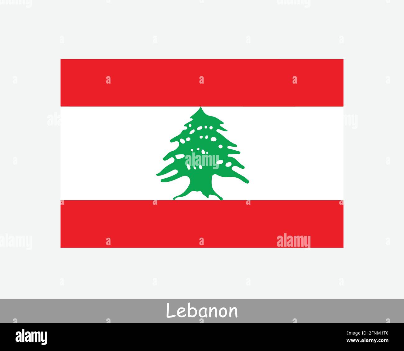 Bandiera nazionale del Libano. Bandiera di paese libanese. Banner dettagliato della Repubblica libanese. File di taglio dell'illustrazione del vettore EPS Illustrazione Vettoriale