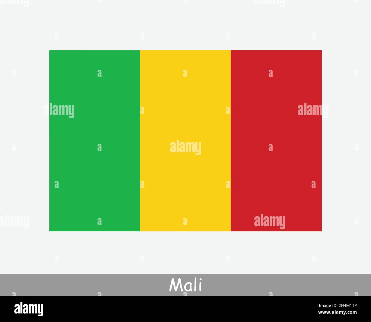 Bandiera Nazionale del Mali. Bandiera del paese maliano. Bandiera dettagliata della Repubblica del Mali. File di taglio dell'illustrazione del vettore EPS Illustrazione Vettoriale