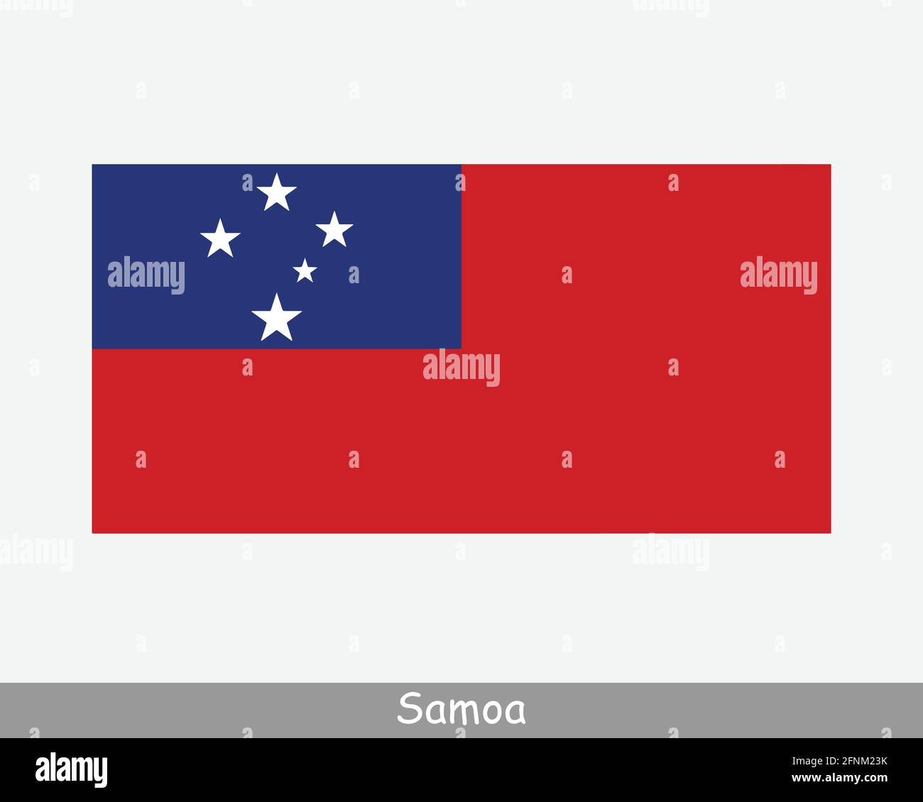 Bandiera nazionale di Samoa. Bandiera Samoana. Stato indipendente di Samoa Banner dettagliato. File di taglio dell'illustrazione del vettore EPS Illustrazione Vettoriale