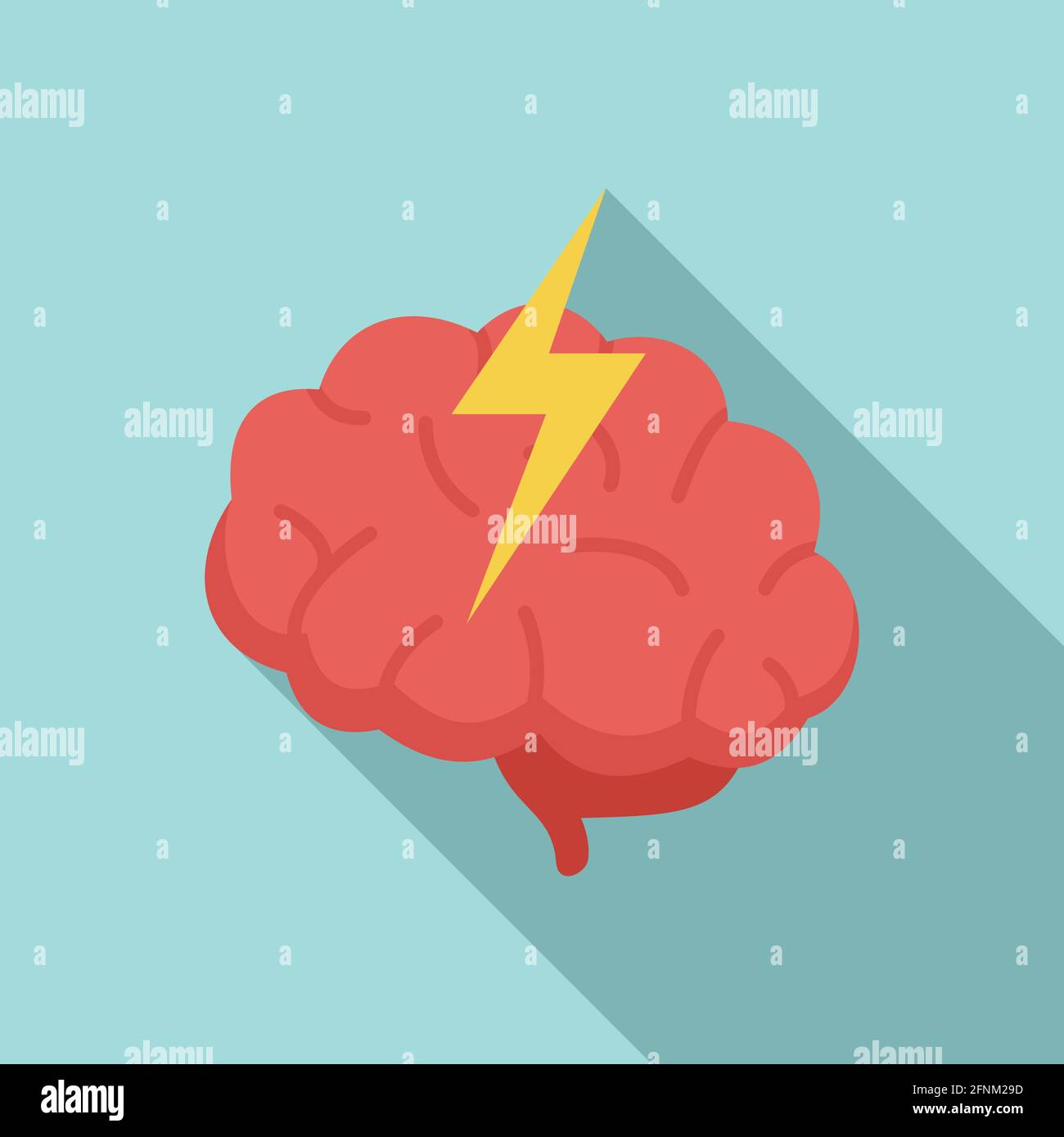Icona di brainstorming, stile piatto Illustrazione Vettoriale