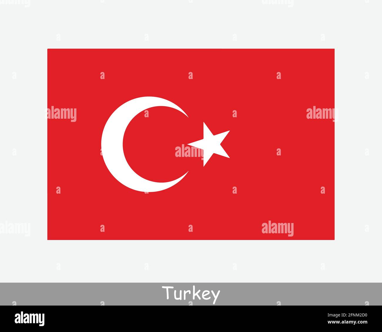 Bandiera nazionale della Turchia. Bandiera turca. Bandiera dettagliata della Repubblica di Turchia. File di taglio dell'illustrazione del vettore EPS Illustrazione Vettoriale