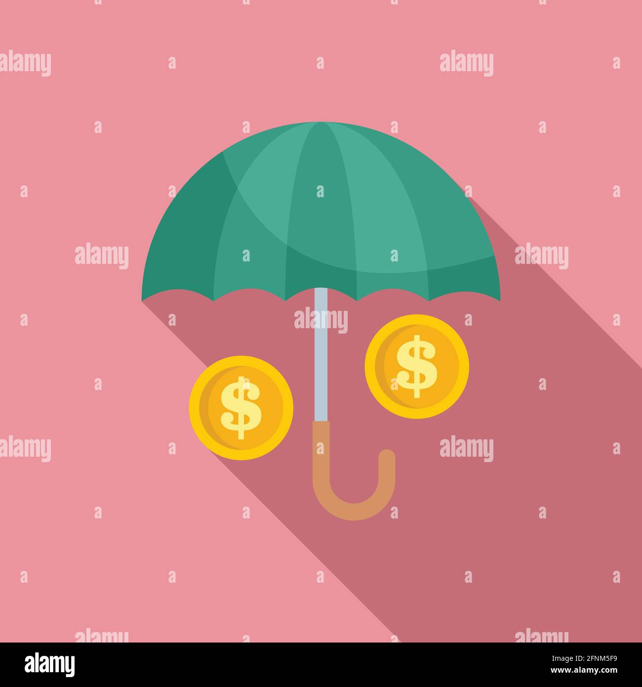 Icona di protezione del profitto di pensione, stile piatto Illustrazione Vettoriale