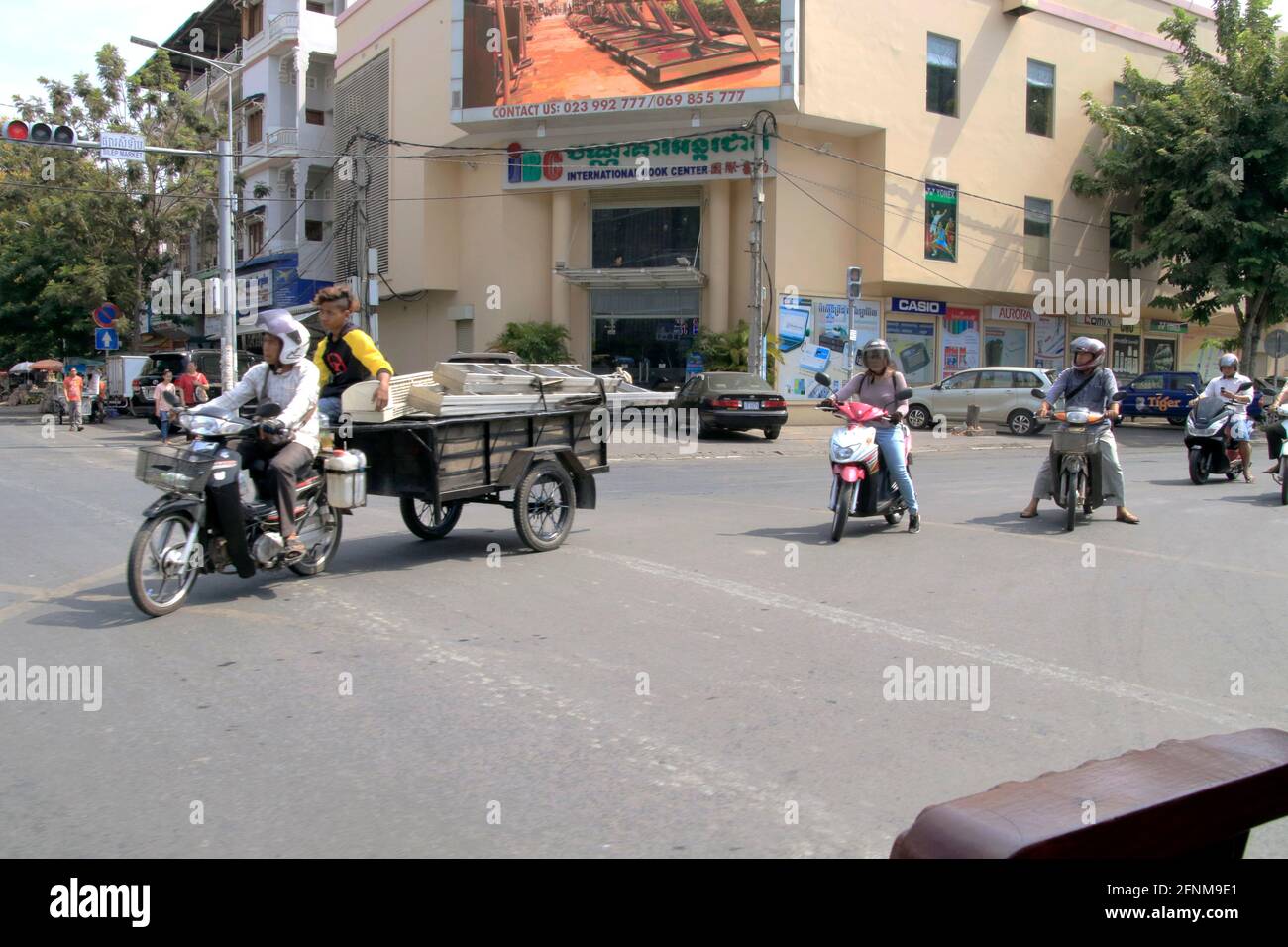 Strade di Down Town in Phnom Penh Cambogia Foto Stock