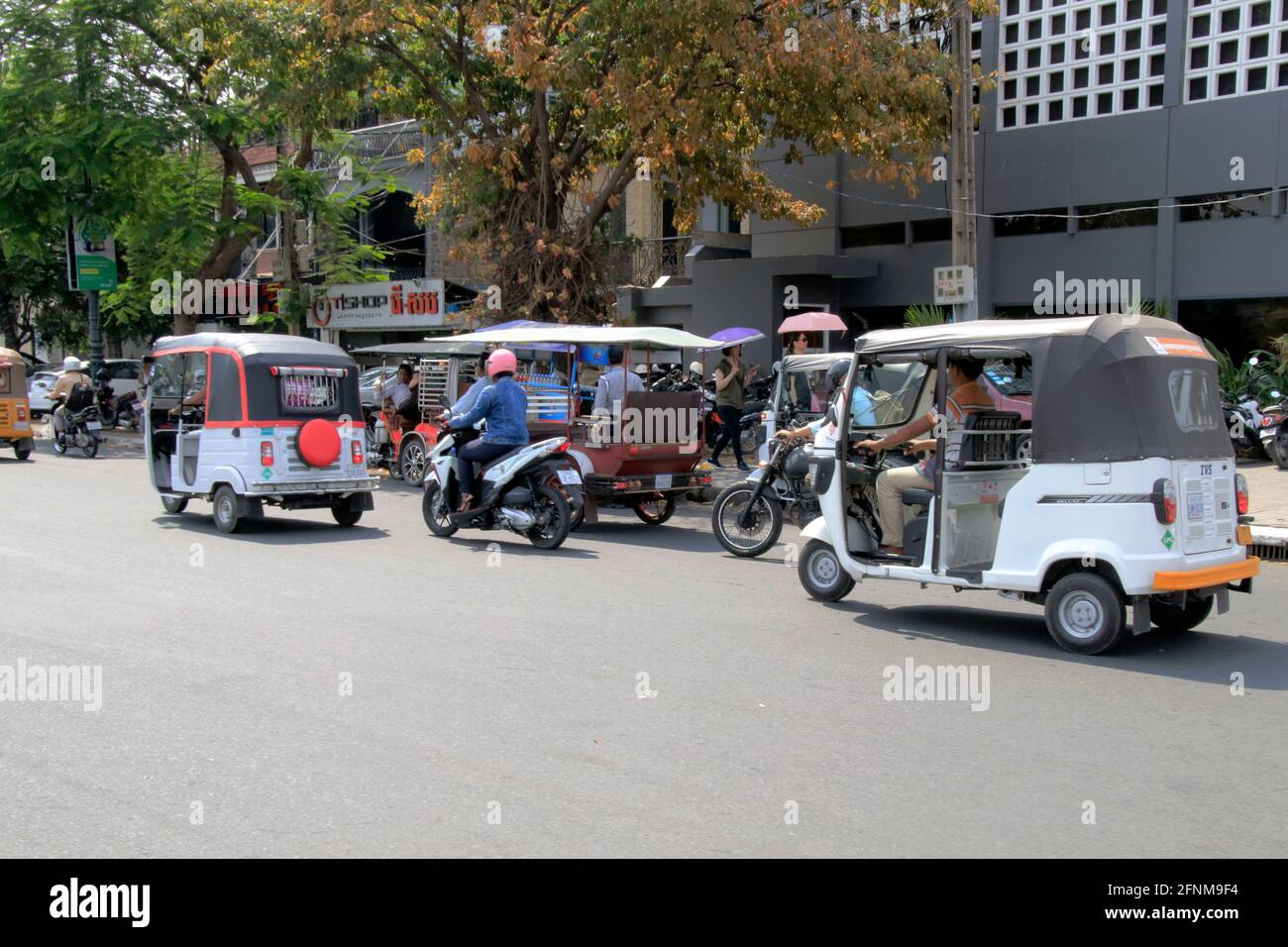 Strade di Down Town in Phnom Penh Cambogia Foto Stock