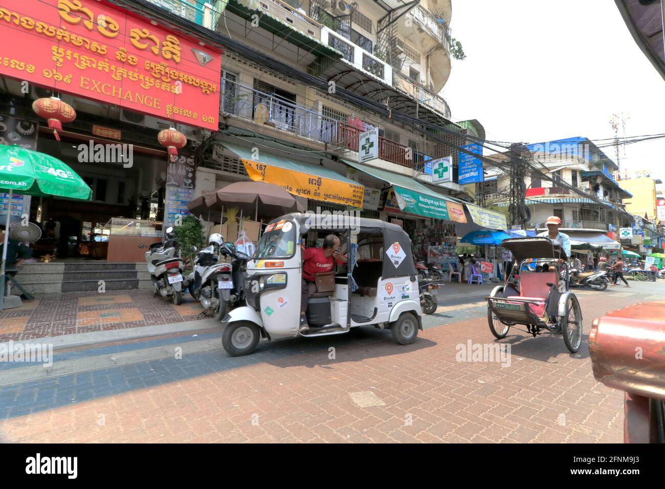 Strade di Down Town in Phnom Penh Cambogia Foto Stock