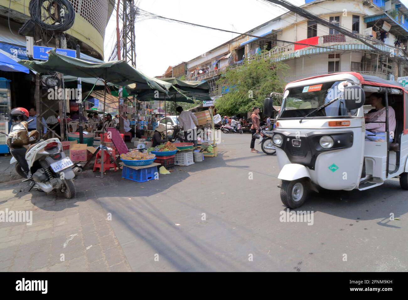 Strade di Down Town in Phnom Penh Cambogia Foto Stock