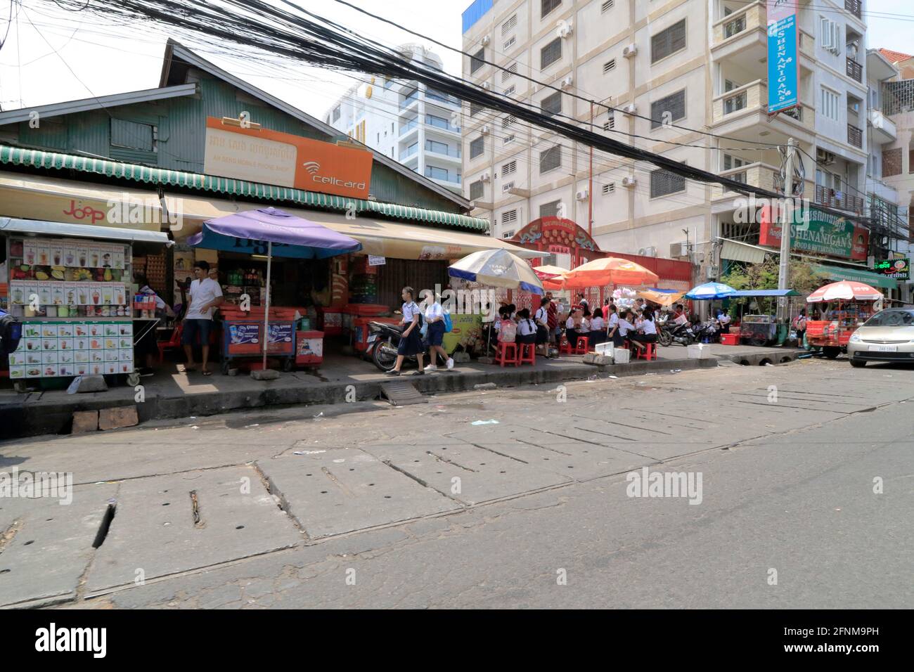 Street cafe a Phnom Penh Cambogia Foto Stock