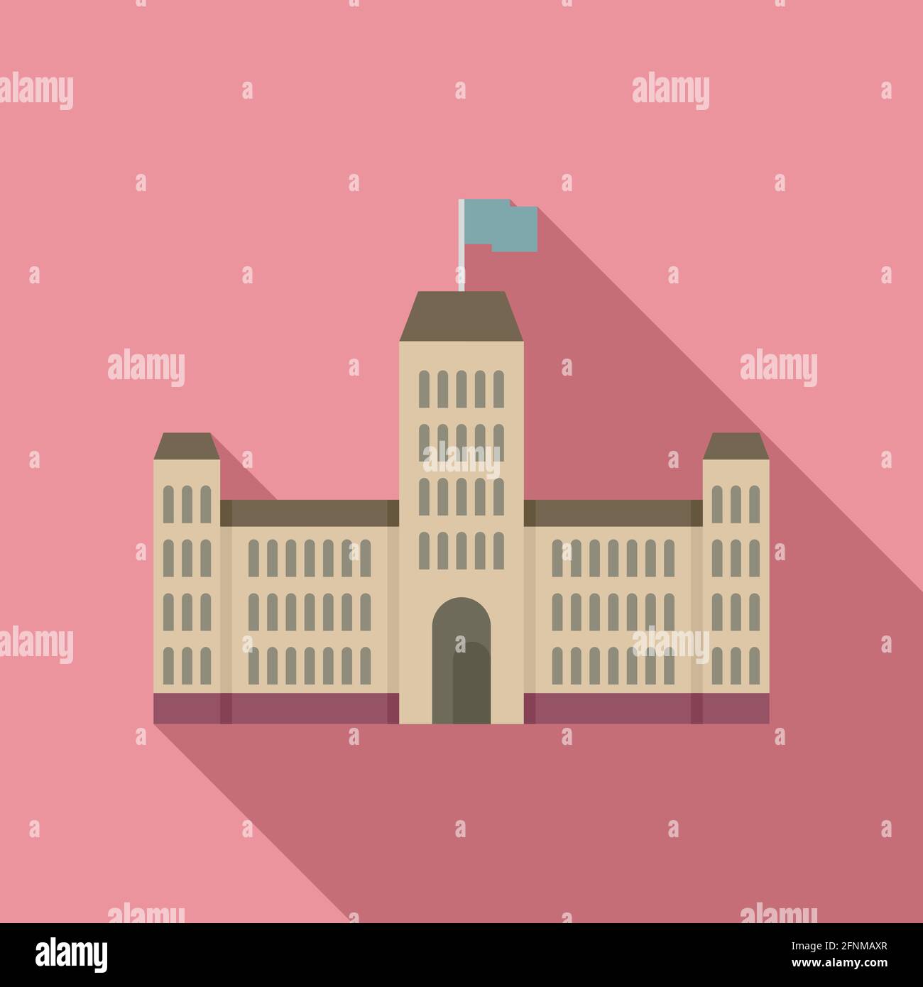 Icona della costruzione del Parlamento, stile piatto Illustrazione Vettoriale