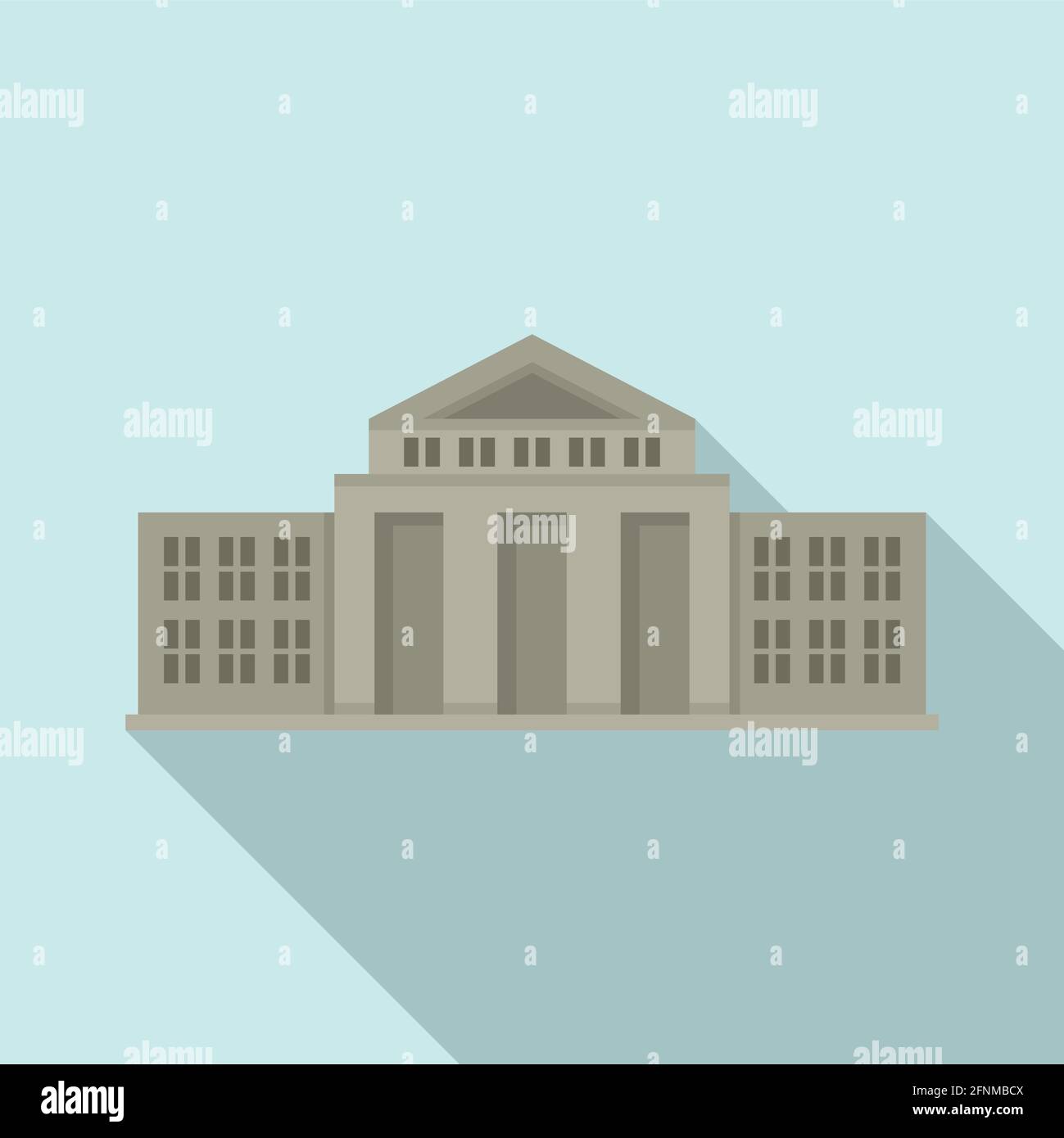 Icona del tribunale del Parlamento, stile piatto Illustrazione Vettoriale