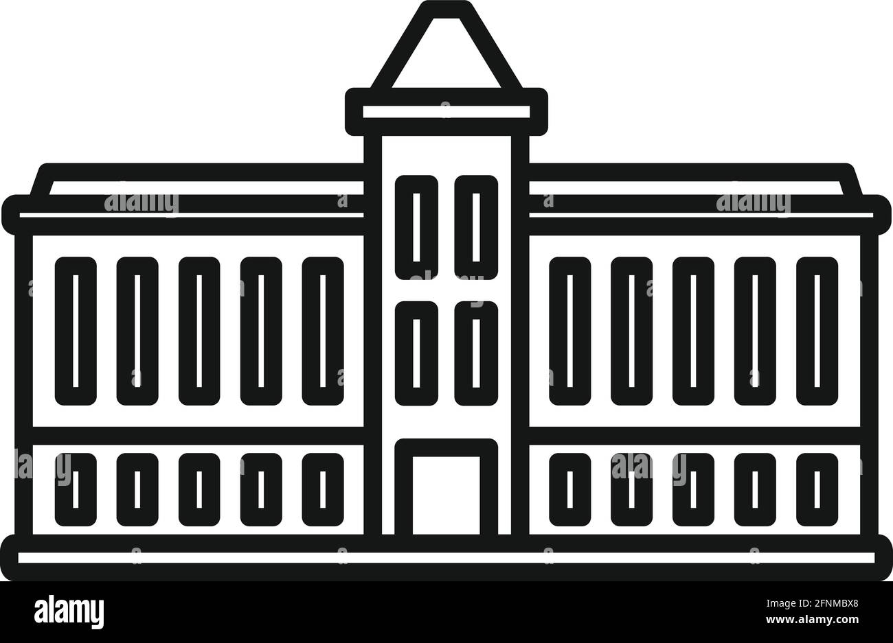 Icona dell'architettura del Parlamento, stile del contorno Illustrazione Vettoriale