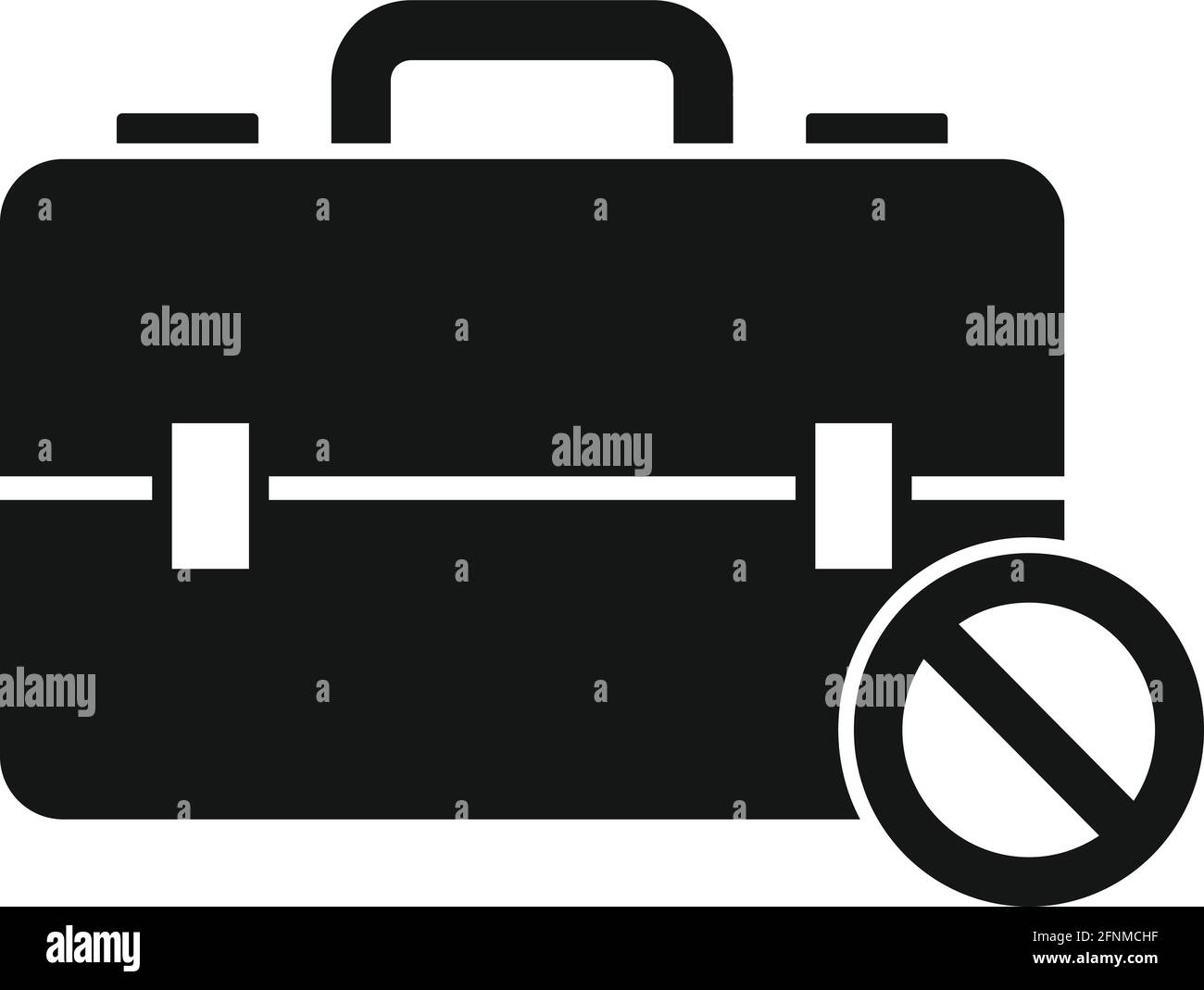 Icona della valigetta senza lavoro, stile semplice Illustrazione Vettoriale