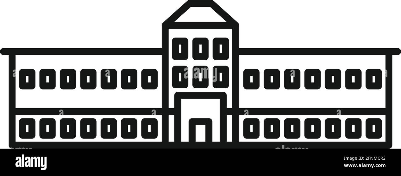 Icona del parlamento della città, stile del contorno Illustrazione Vettoriale