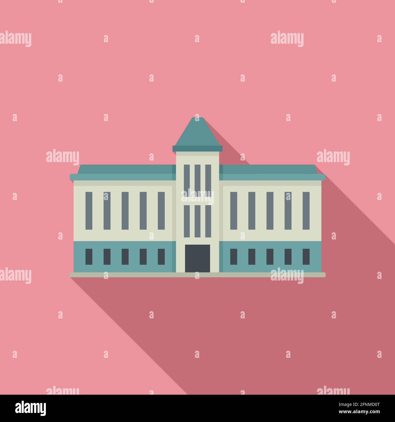 Icona del parlamento del Campidoglio, stile piatto Illustrazione Vettoriale