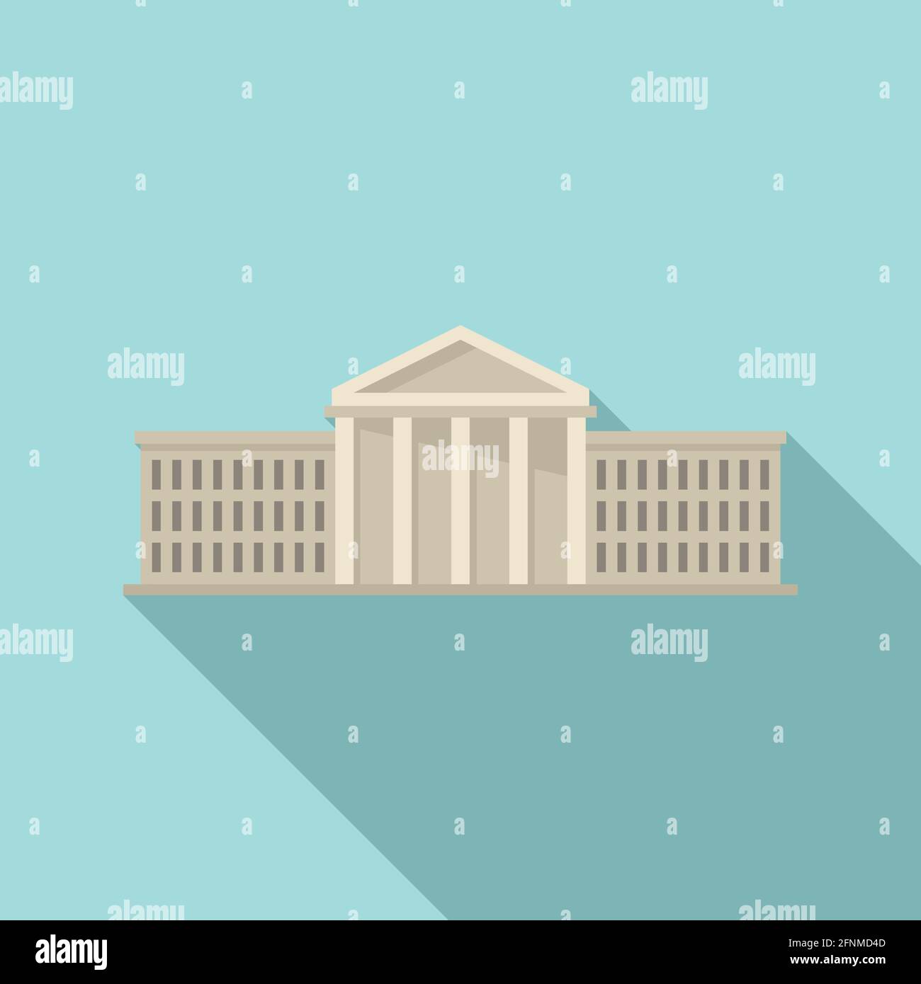 Icona del parlamento della città, stile piatto Illustrazione Vettoriale