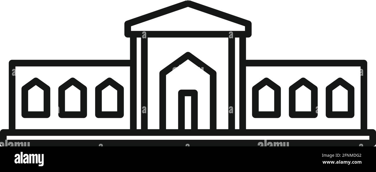 Icona della costruzione del Parlamento, stile del contorno Illustrazione Vettoriale