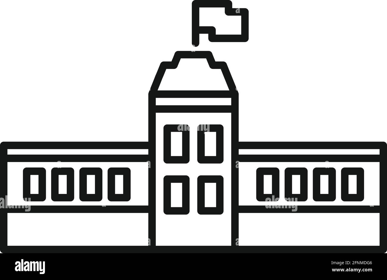 Icona del Parlamento del Campidoglio, stile del contorno Illustrazione Vettoriale