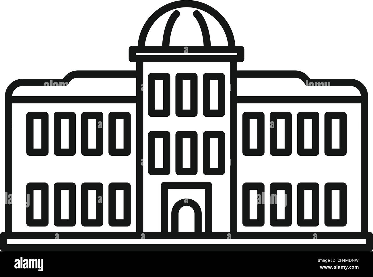 Icona del Parlamento del Palazzo, stile del contorno Illustrazione Vettoriale