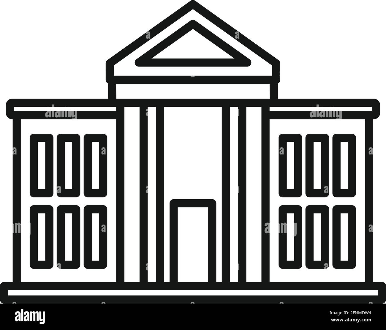 Icona del parlamento nazionale, stile del contorno Illustrazione Vettoriale