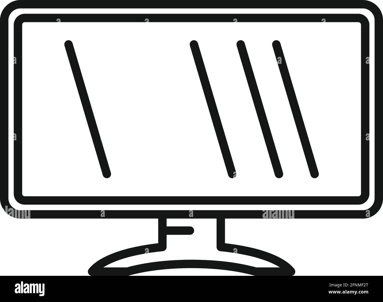 Icona TV infermieristica, stile contorno Illustrazione Vettoriale