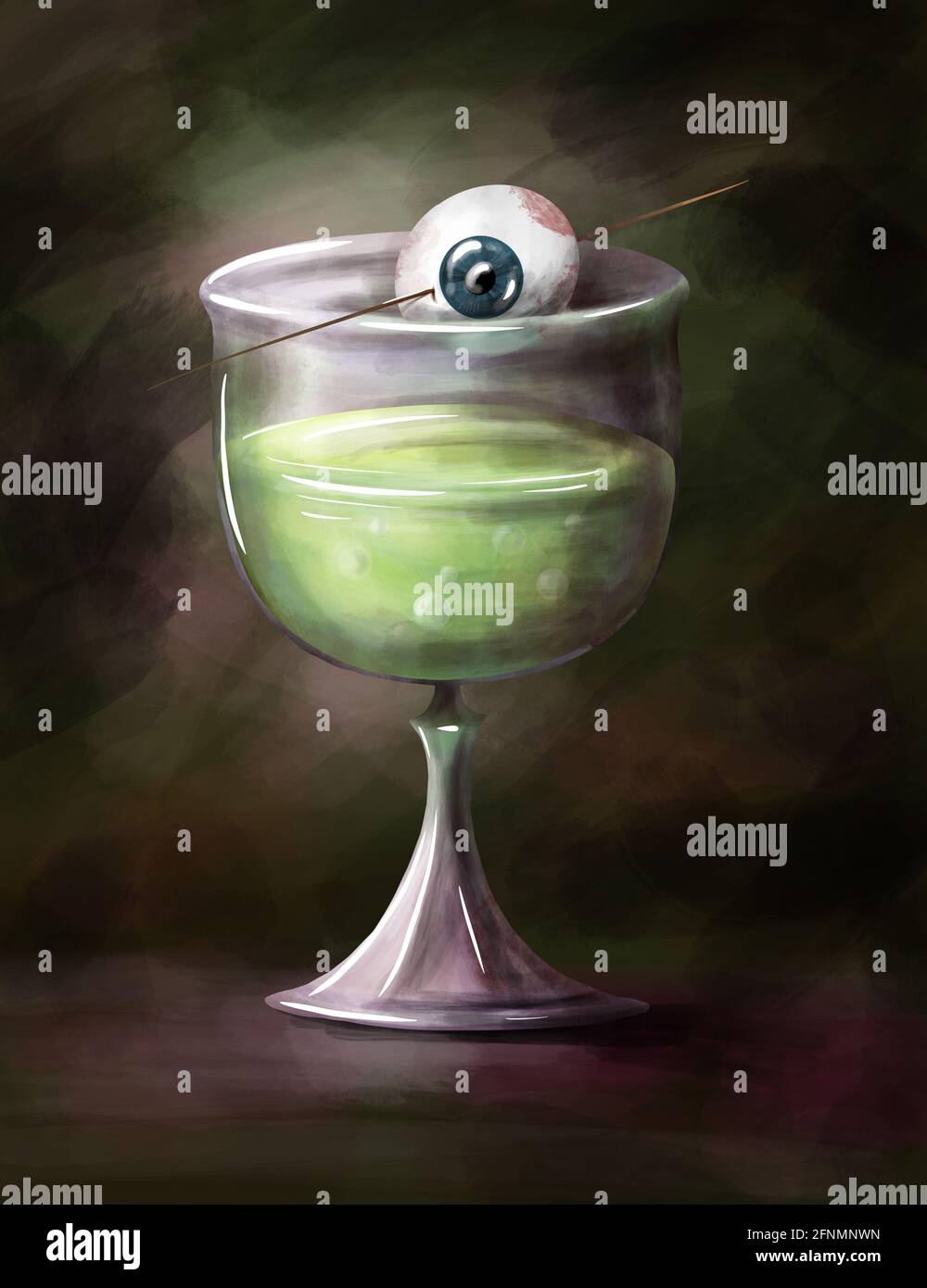 Cocktail con strane cose spaventose Foto Stock