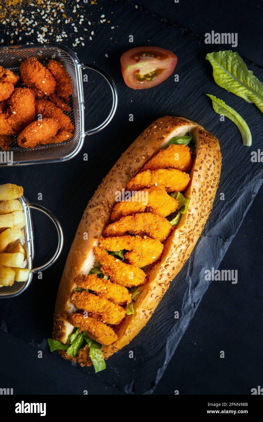 Una raccolta di foto e prodotti alimentari professionali con una bella visione Foto Stock
