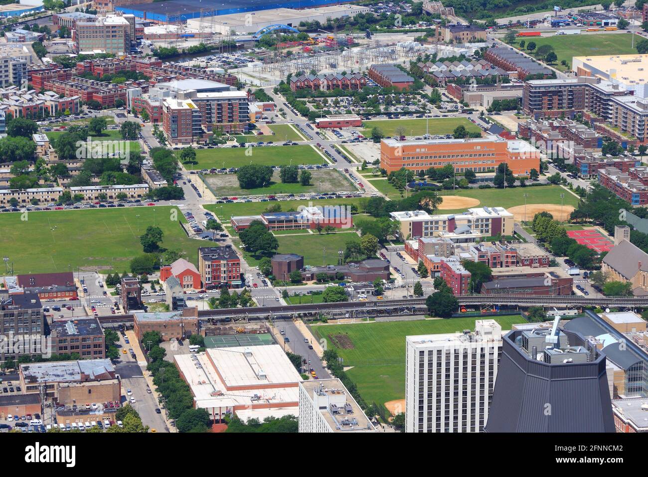 Cabrini-Green area del vicino North Side, Chicago City, Illinois. Foto Stock