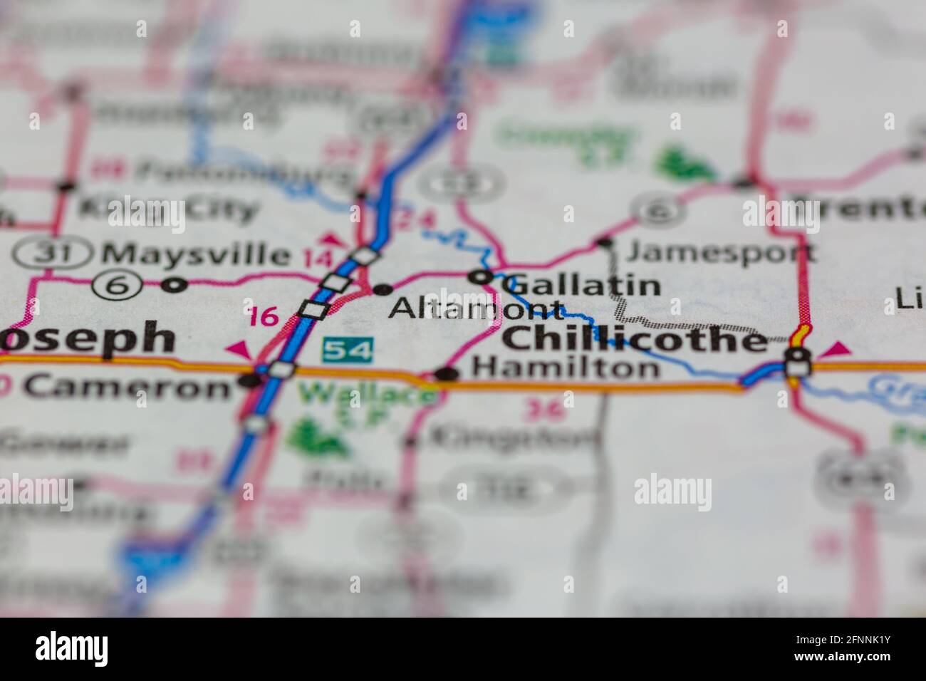 Mappa di altamont, missouri immagini e fotografie stock ad alta