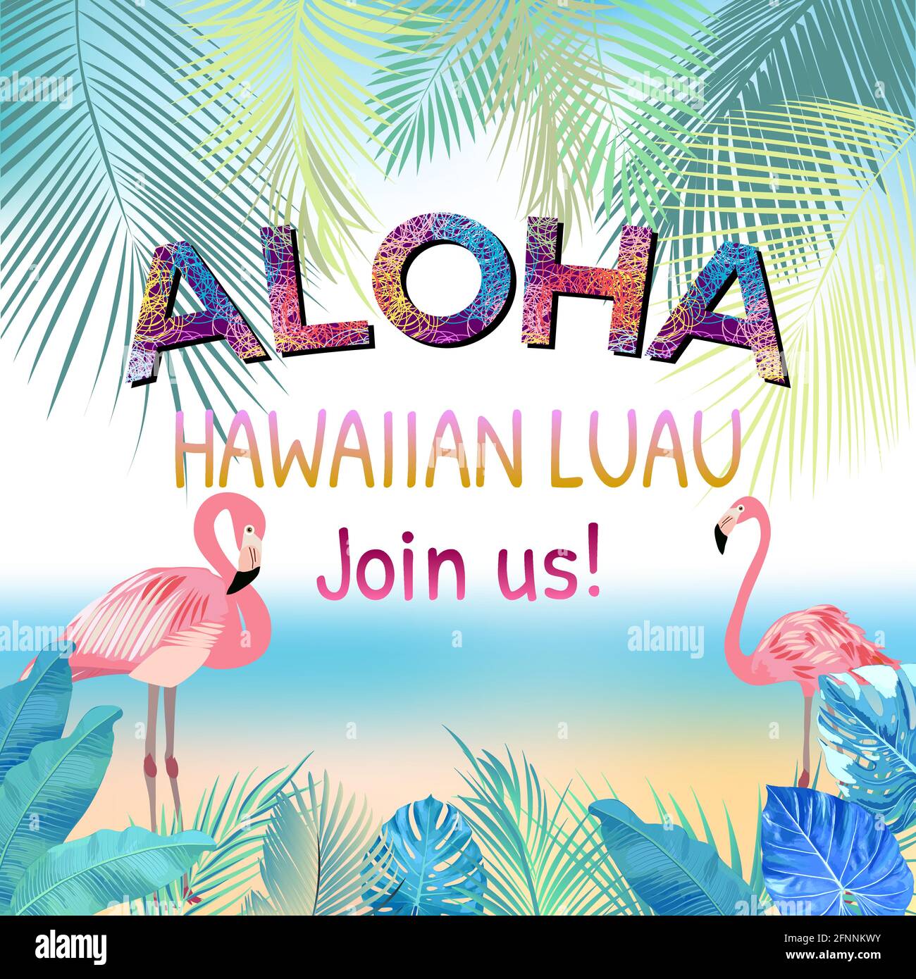 Aloha Hawaii. Miglior design creativo per poster, volantini, presentazioni. Sfondo vettoriale. Illustrazione Vettoriale