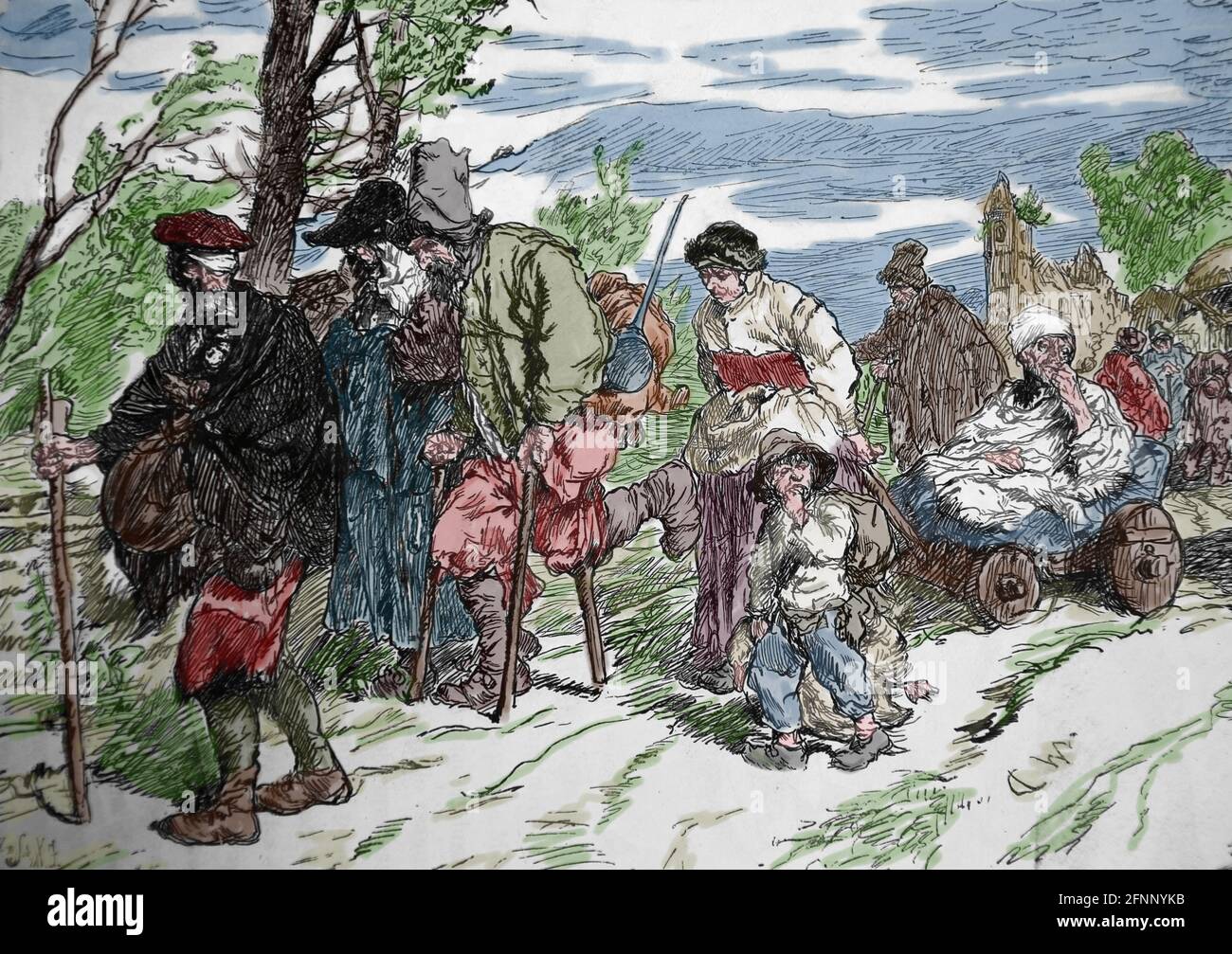 17 ° secolo. Europa. Dopo la Guerra dei Trent'anni. Civili. Incisione. Germania, 1882. Foto Stock