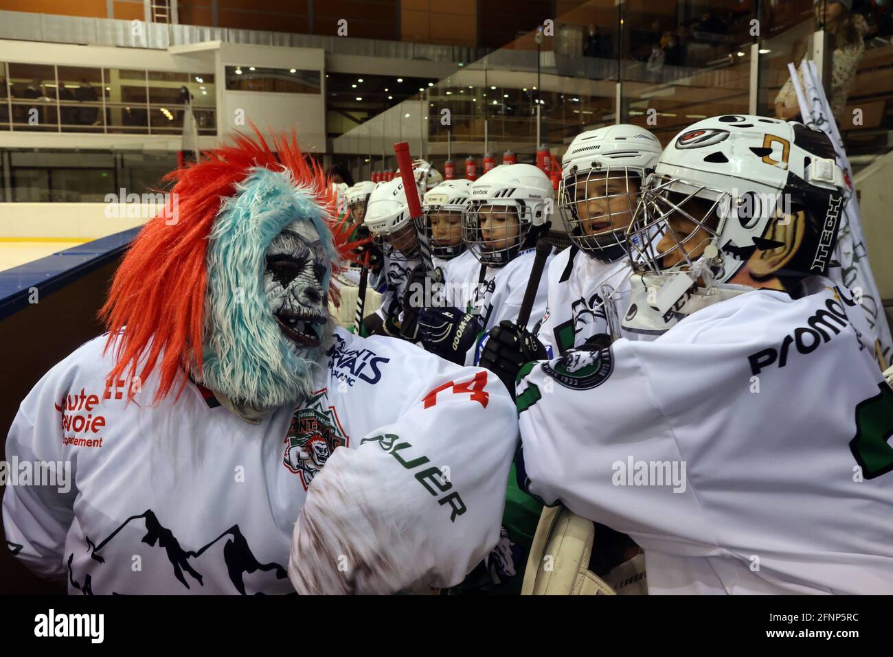 Hockey su ghiaccio. Squadra di hockey. Mascotte. Francia. Foto Stock