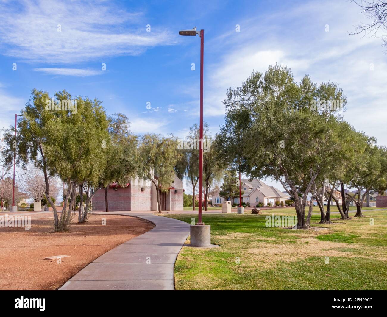 Vista soleggiata dell'Hayley Hendricks Park a Henderson, Nevada Foto Stock